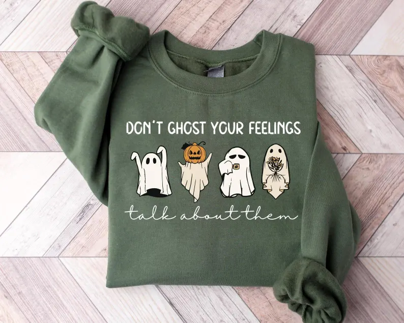 Don’t Ghost Your Feelings T-Shirt: Retro Mental Health Awareness Tee